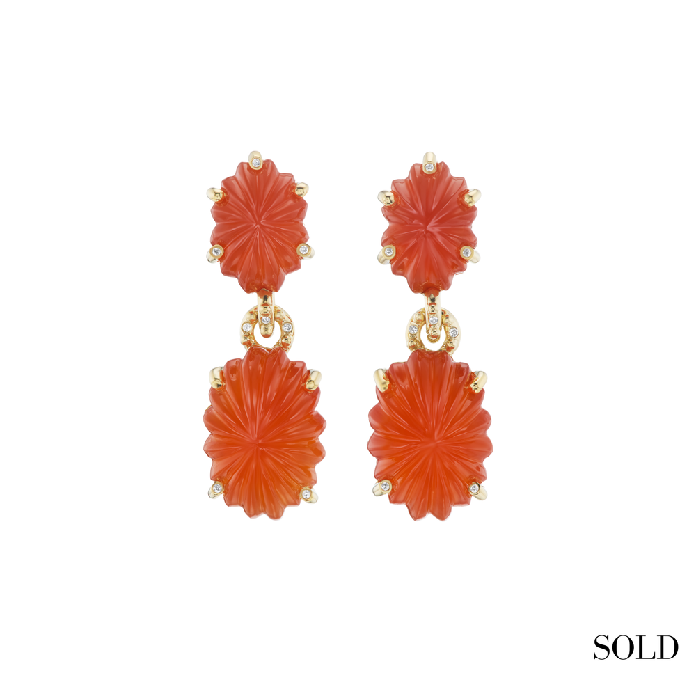Carnelian Mod Bloom Earrings (One-of-a-Kind)