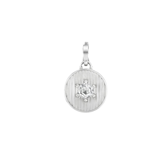 Fluted Fortune Charm — Hexagon Diamond