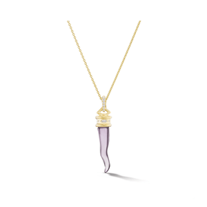 
                  
                    Diamond Cornicello Amulet Necklace- Amethyst
                  
                