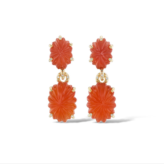 Carnelian Mod Bloom Earrings (One-of-a-Kind)