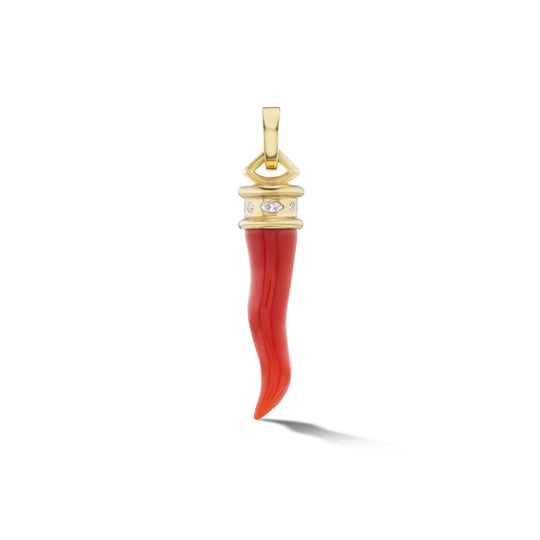 Cornicello Amulet Charm- Carnelian