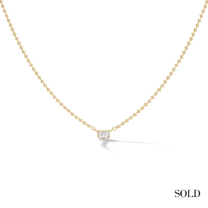 
                  
                    Solitaire Caviar Necklace- Emerald Cut
                  
                