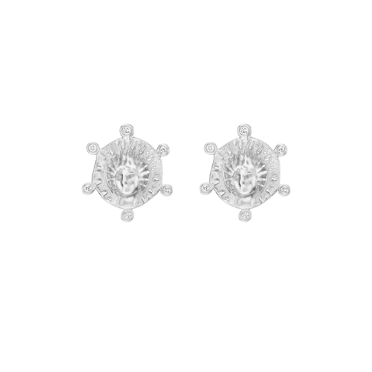Sol Studs in Platinum