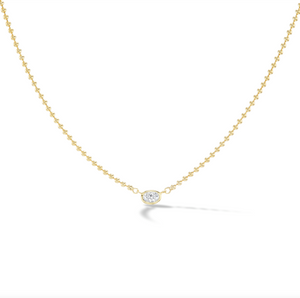 
                  
                    Solitaire Caviar Chain Necklace- Oval Cut
                  
                