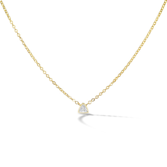 Solitaire Brill Necklace- Trillion Cut