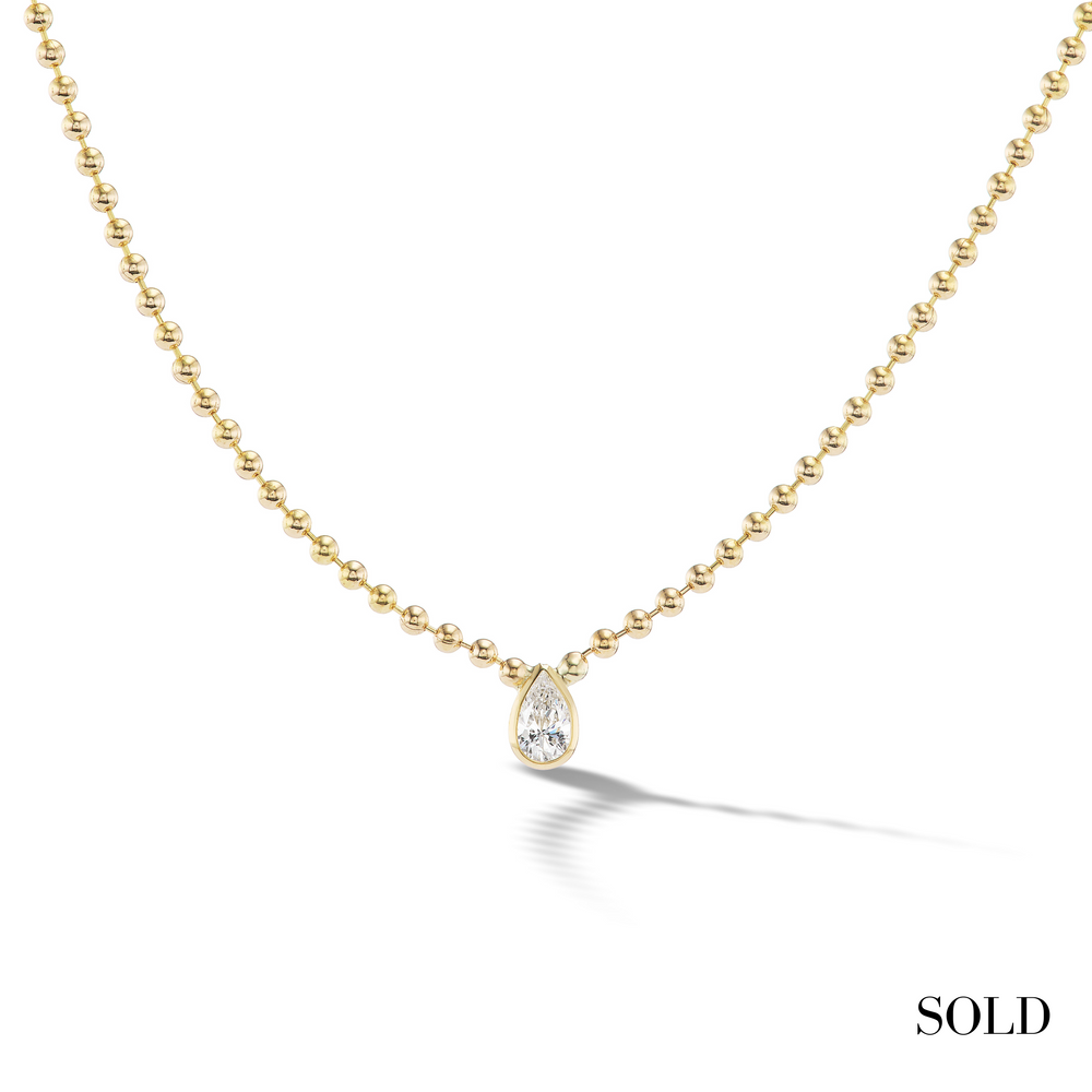 Pear-Shaped Solitaire Diamond Necklace
