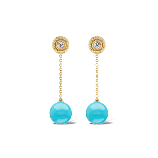 Aurifex Sphere Earrings in Turquoise
