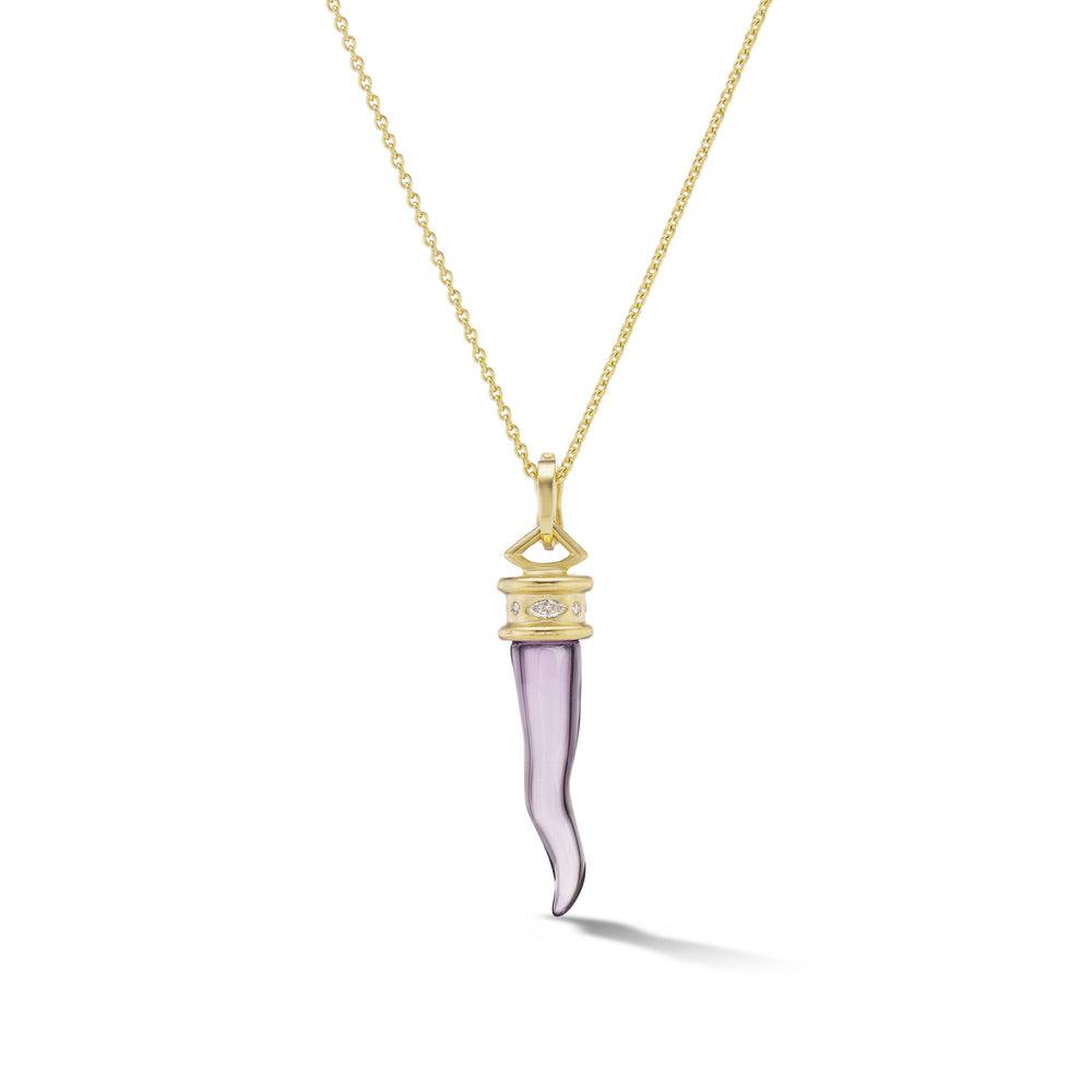 Cornicello Amulet Necklace in Amethyst