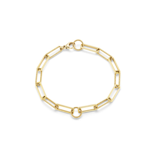 Twisted Rope Long Link Chain Bracelet