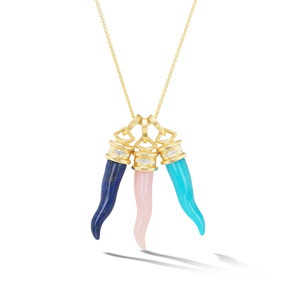 Cornicello Amulet Necklace in Turquoise – Emily Weld Collins