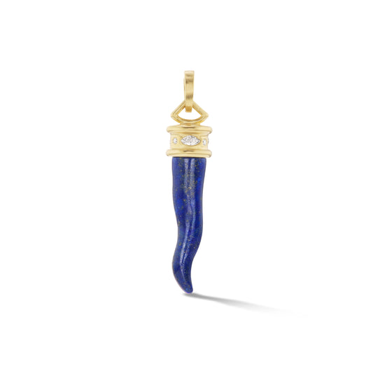 Cornicello Amulet Charm- Lapis