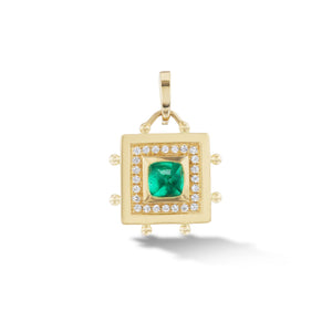 
                  
                    Square Evil Eye Amulet Necklace in Emerald
                  
                