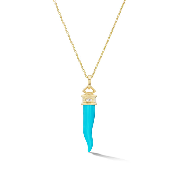 Cornicello Amulet Necklace in Turquoise – Emily Weld Collins