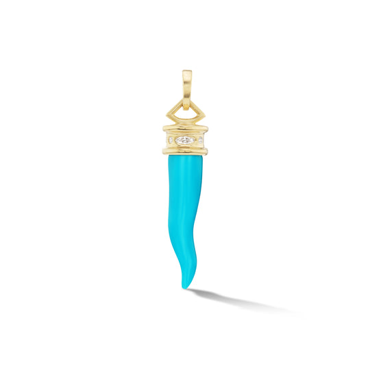 Cornicello Amulet Charm- Turquoise