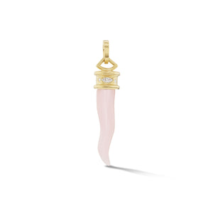 
                  
                    Cornicello Amulet Charm in Pink Opal
                  
                
