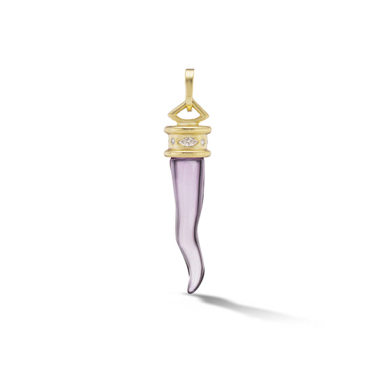 Cornicello Amulet Charm- Amethyst