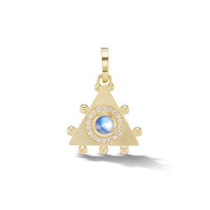 
                  
                    Triangle Evil Eye Amulet Charm in Moonstone
                  
                