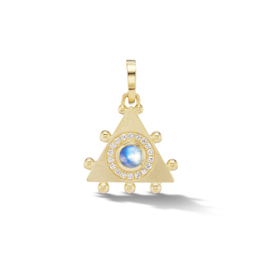 Triangle Evil Eye Amulet Charm in Moonstone