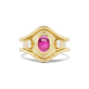 
                  
                    Three Stone Shelter Island Ring in Rubellite
                  
                