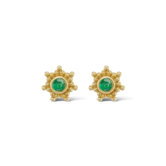 Granium Star Earrings in Emerald