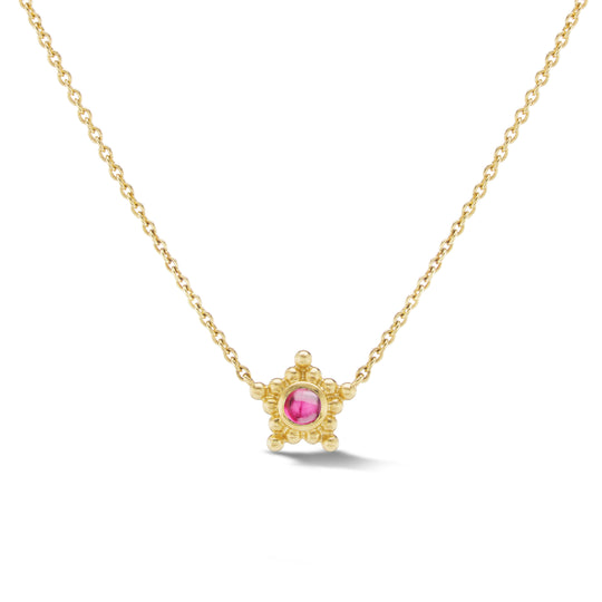 Granium Star Necklace in Rubellite