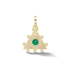 
                  
                    Triangle Evil Eye Amulet Charm in Emerald
                  
                