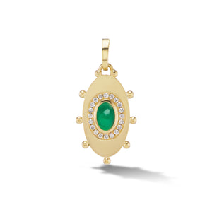 
                  
                    Oval Evil Eye Amulet Charm in Emerald
                  
                